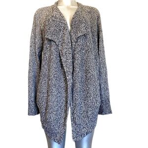 Lou & Grey Knit Cardigan Sweater Merino Wool Casual Cozy Open Front Layer Large